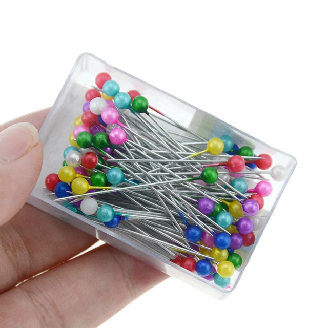 LMDZ 100Pcs Extra Long Pearl Head Pin Straight Sewing Pins for