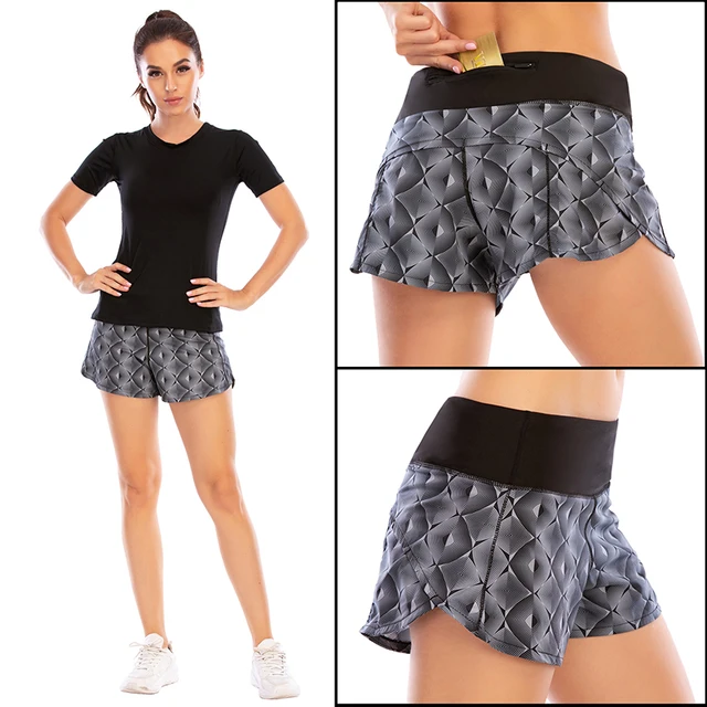 BLESSKISS 20Color Loose Sport Shorts Women Fit Training Gym Running Shorts For Ladies Printing Pocket Workout Yoga Shorts Wear 12014