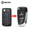 KEYYOU для Peugeot 207 307 407 408 для Citroen C4 C2 корпус автомобильного ключа дистанционного управления 2/3 кнопочный модифицированный Filp CE0536 чехол HU83/VA2 Blade ► Фото 1/6