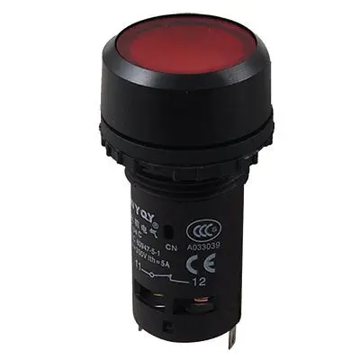 

AC 220V Light Lamp Red Latching Push Button Switch Lock DPST 1 NO N/O 1 N/C NC