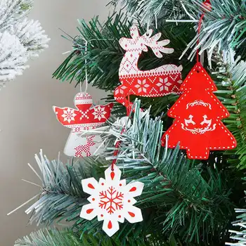 

Christmas tree decoration wooden creative Christmas pendant Christmas ornaments holiday snowflake five-pointed star elk