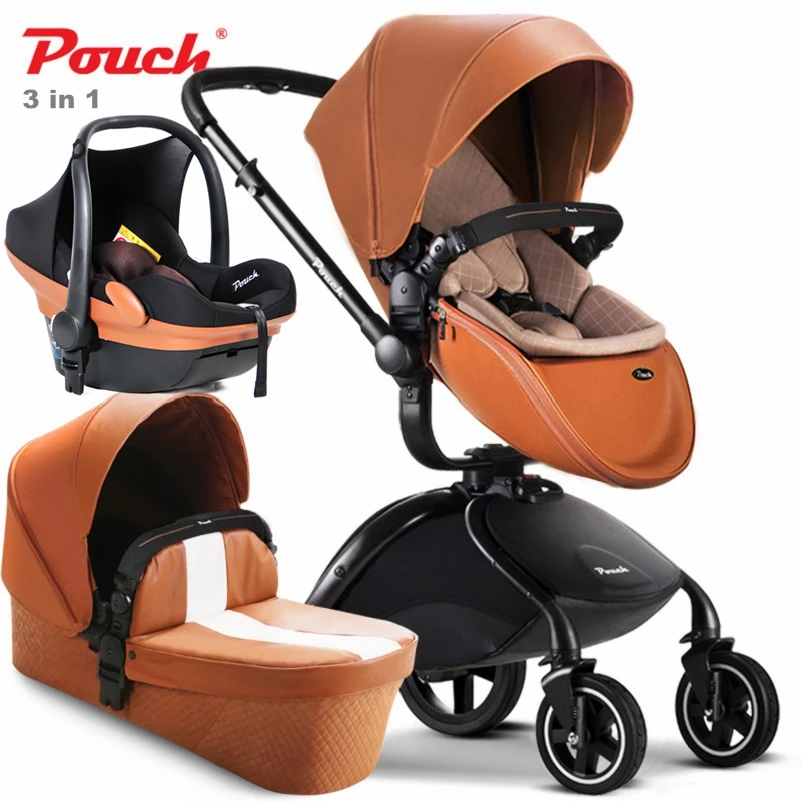 3 in 1 Yellow YW Роскошная Коляска 2 в 1/3 в 1 коляска Puchair+ Независимый спальную корзинку+ безопасное автокресло, роскошные детские коляски. 3 в 1 тележка - Цвет: 3 in 1 Yellow YW