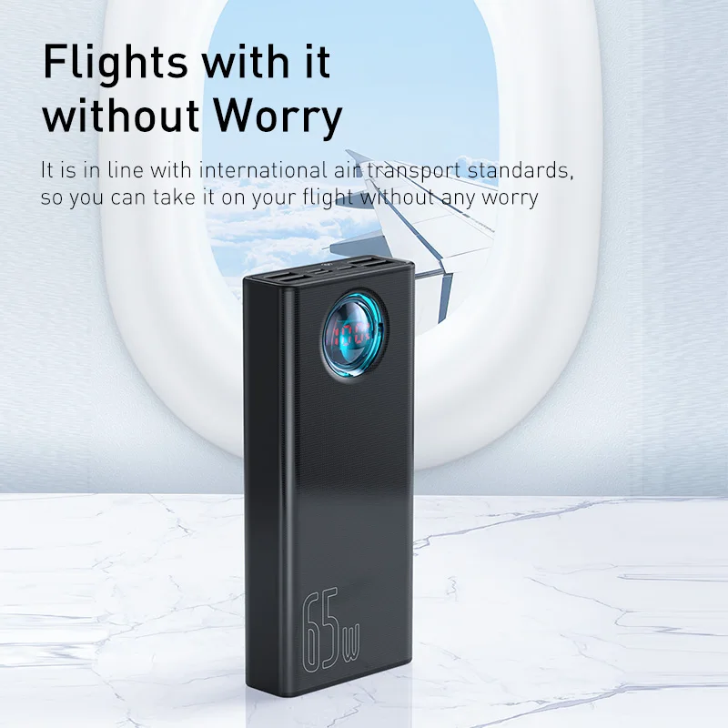 Baseus 65W Power Bank 30000mAh/20000mAh PD Quick Charge FCP SCP Powerbank Portable External Charger For Smartphone Laptop Tablet Baseus 65W Power Bank 30000mAh/20000mAh PD Quick Charge FCP SCP Powerbank Portable External Charger For Smartphone Laptop Tablet