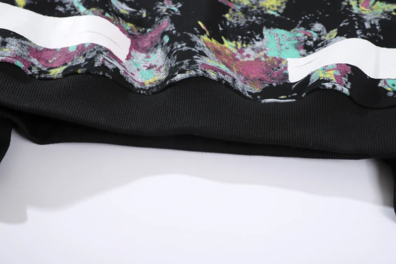 Граффити фейерверк стрела 19ss Off-White OW для мужчин/женщин Осень Зима Хлопок Мода Повседневная Свободная Толстовка с капюшоном куртка