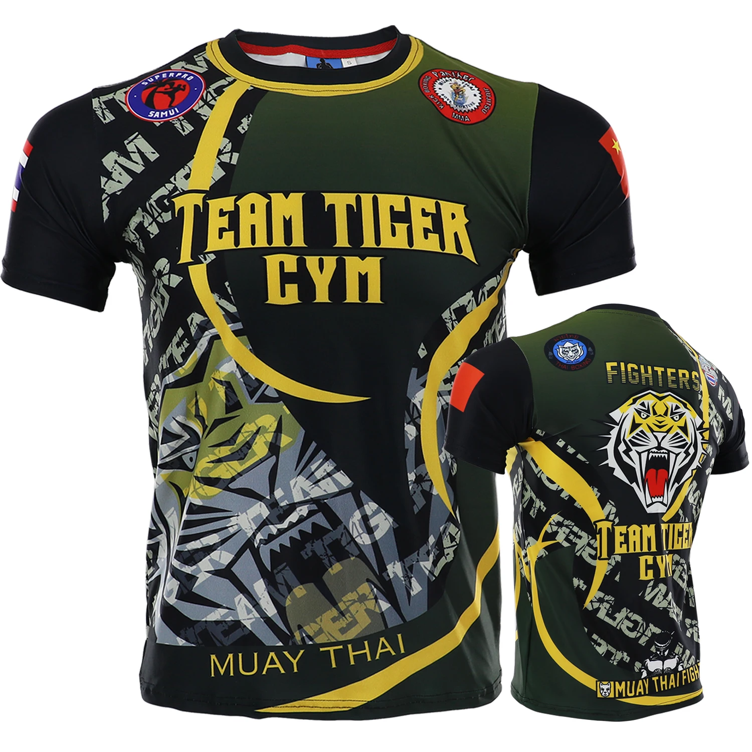 Мужская футболка MMA tiger тематика Бразильское джиу-джитсу с длинным рукавом для