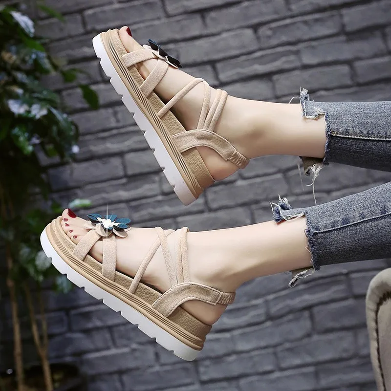 

HKWS 2020 sandals new all-in-one sports summer suede students daily summer after the empty fashion thick bottom cover toe A790