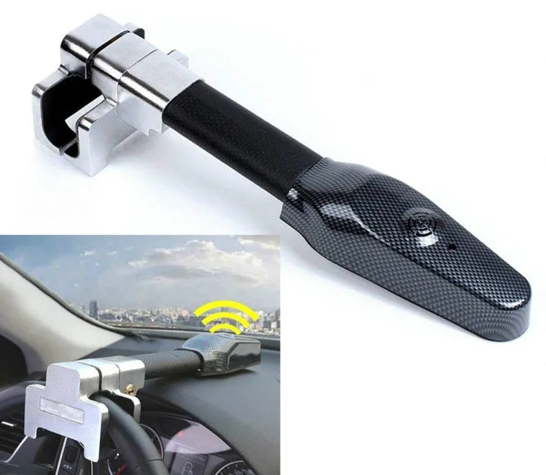 Car Steering Wheel Lock Universal Security Car Anti Theft Safety Alarm Lock Retractable Anti Theft ProtectionT-Locks Locked Car