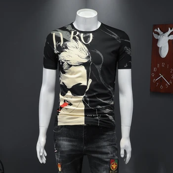 

2020 Brand Character Printing T Shirt Men Fashion Short Sleeve Cotton Man's T-shirt Casual Streetwear Funny T Shirts Top Clothes