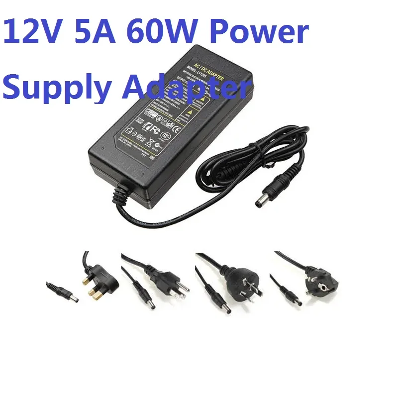 AC 100-240V DC/DC 12V 5A 60 Вт Питание адаптер для Светодиодные ленты светильник |
