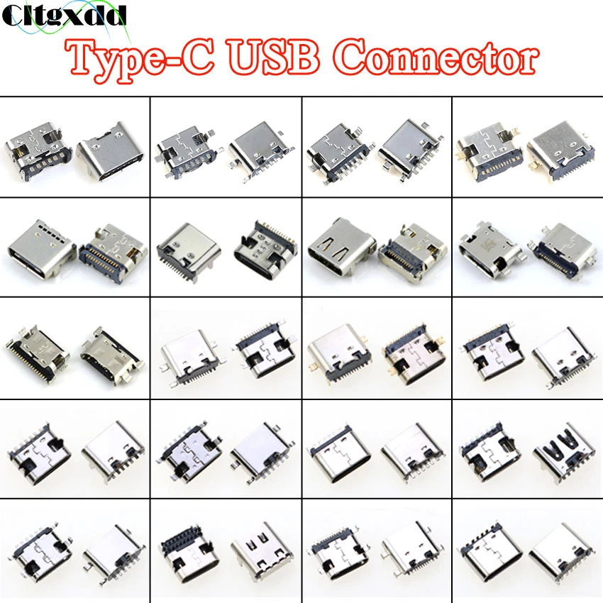 Cltgxdd USB C타입 잭 커넥터, 충전 도크 포트, 플러그 C타입 암 소켓, JBL 레노버 샤오미 화웨이 삼성 소니용 ...