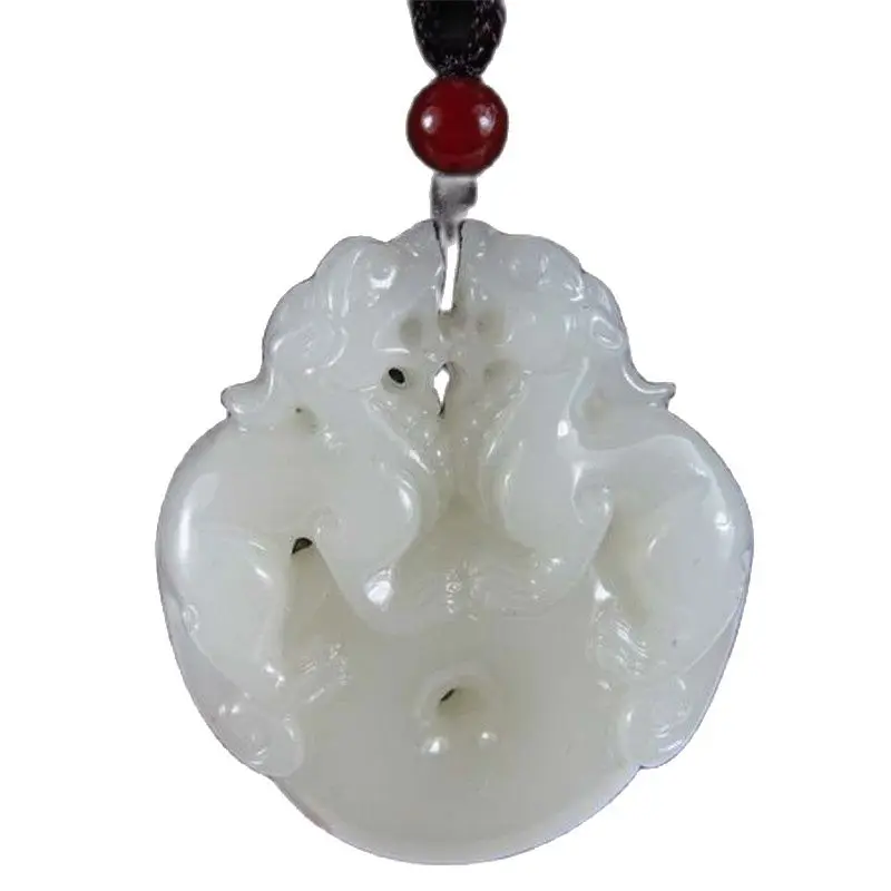 

Exquisite Beautiful Chinese Hand-Carved Jade Statue - Pi Xiu Dragon Pendants