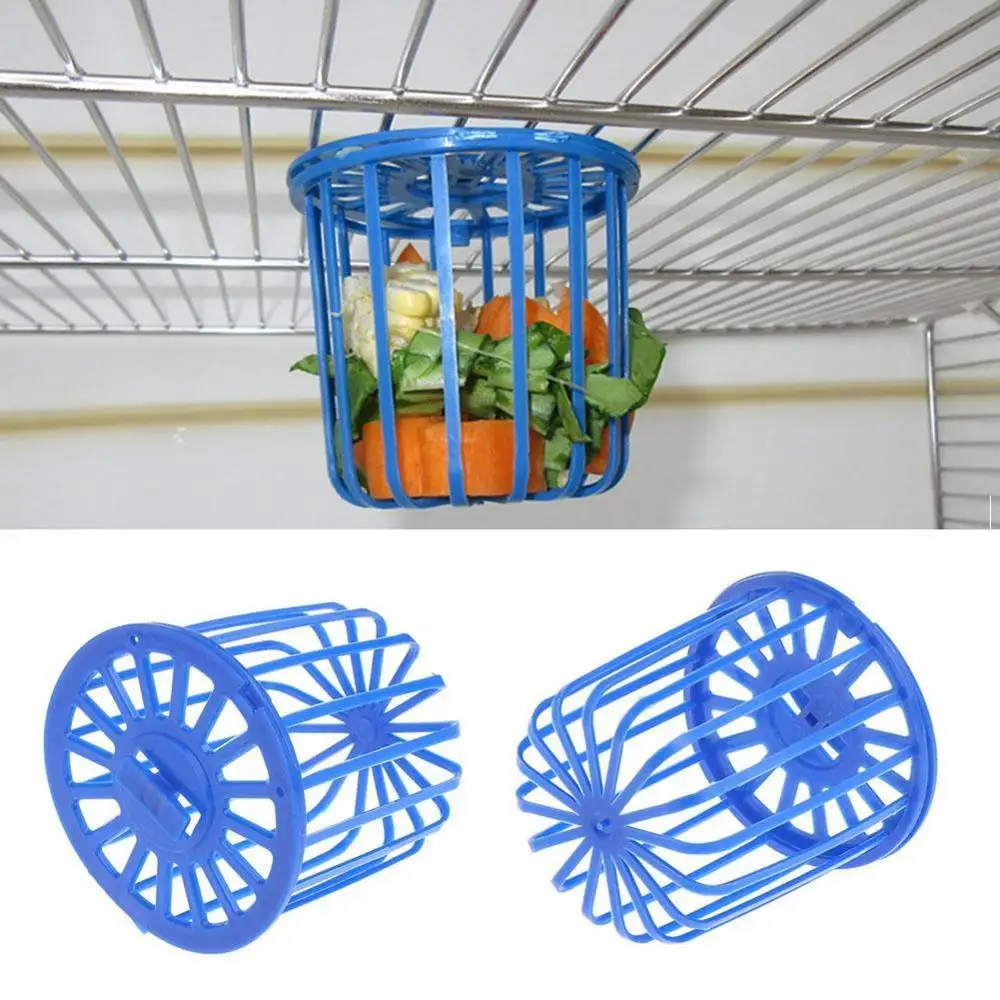 CULER 1 Pc Bird Feeder Cage Fruit Vegetable Holder Hanging Basket Container Toys for Parrot Pet Bird
