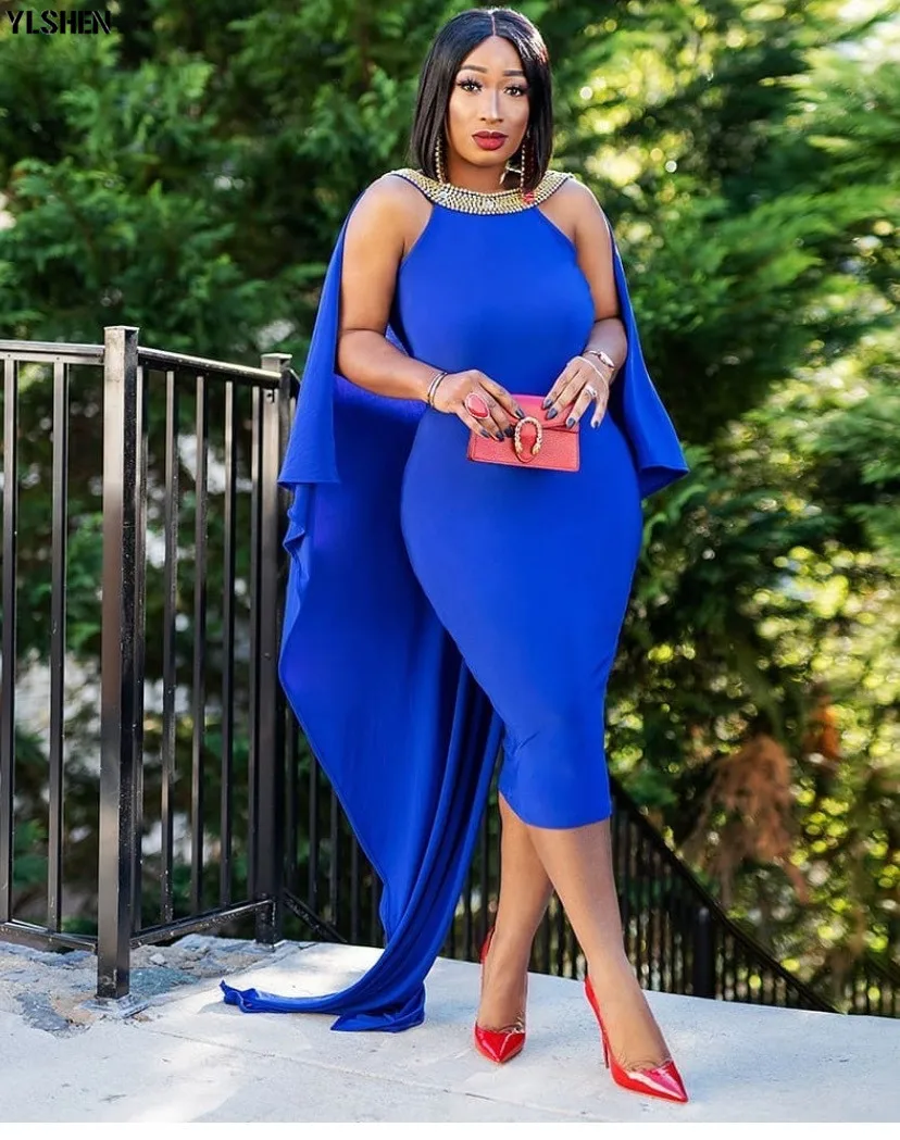 African Dresses for Women Sexy Nail Bead Backless Gown Africa Dress Evening Party Clothes High Quality Robe Femme African Dress 01