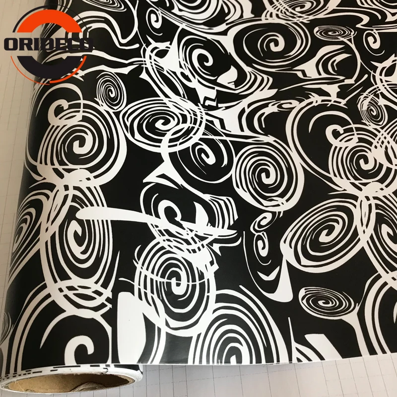 Annual ring black white camo vinyl car sticker 1