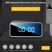 4K HD 1080P WIFI kamera z zegarem bezprzewodowa Mini tajna kamera z zegarem rejestrator bezpieczeństwo w domu kamera noktowizyjna Motion Detect