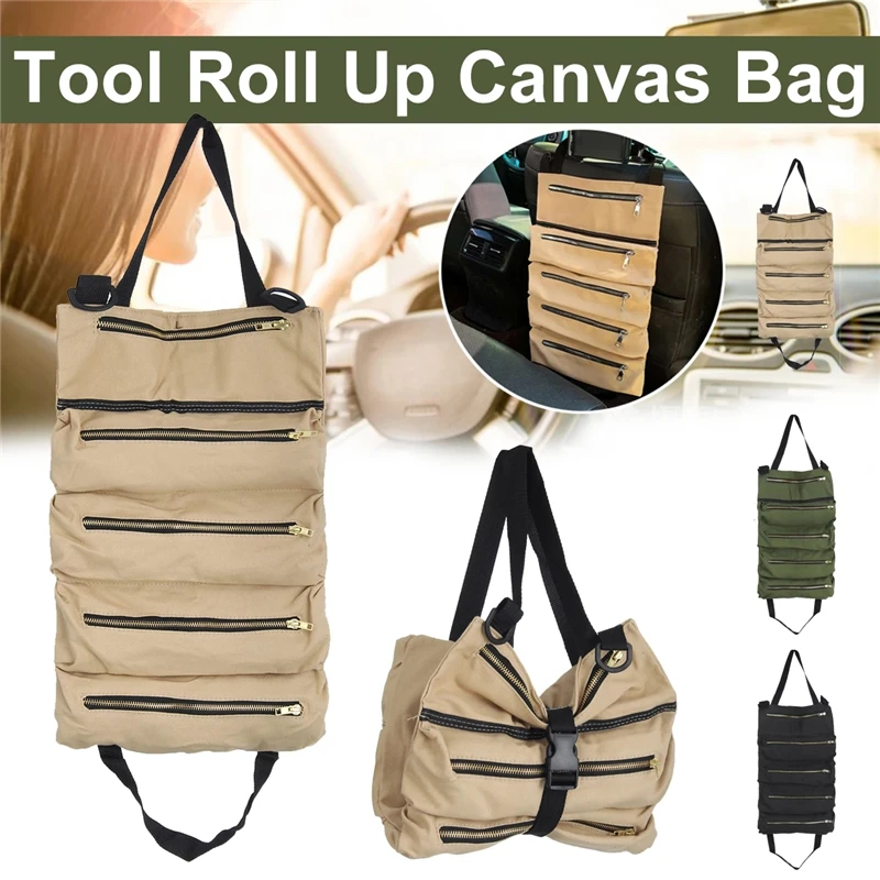 Tool Bag Multi-Purpose Tool Roll Bag Wrench Roll Pouch Hanging