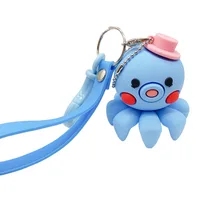 2020 nouvelle version coréenne de poulpe petits porte-clés net rouge avec le même paragraphe mignon dessin animé porte-clés couple sac pendentif(China)