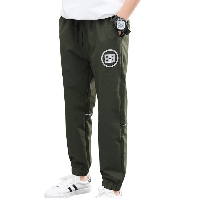 K2-951Green Штаны для мальчиков, брюки, спортивные джоггеры, повседневные хлопковые спортивные штаны для мальчиков-подростков, школьная одежда для детей 8, 9, 11, 13 лет - Цвет: K2-951Green