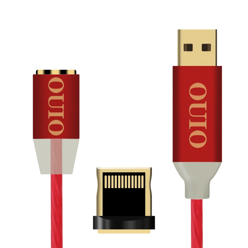 Glow red For iphone Магнитный зарядный кабель для телефона, кабель USB type-c, кабель для быстрой зарядки, магнитный кабель для мобильного телефона, зарядное устройство USB для Iphone11XRxiaomi - Цвет: Glow red For iphone