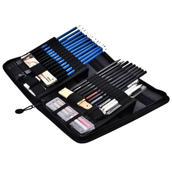

48 Pcs/lot Sketch Drawing Tool Set Profession Painting Set Art Supplies Pencil Stick Eraser Knife Pencil Extender Sharpener