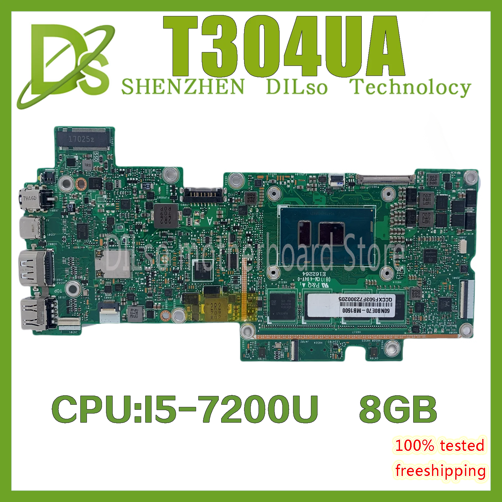 

KEFU T304UA Laptop Motherboard for ASUS Transformer 3 Pro T304 T304U Notebook MAINboard With I5-7200U I7-7500U 8GB-RAM 100% test