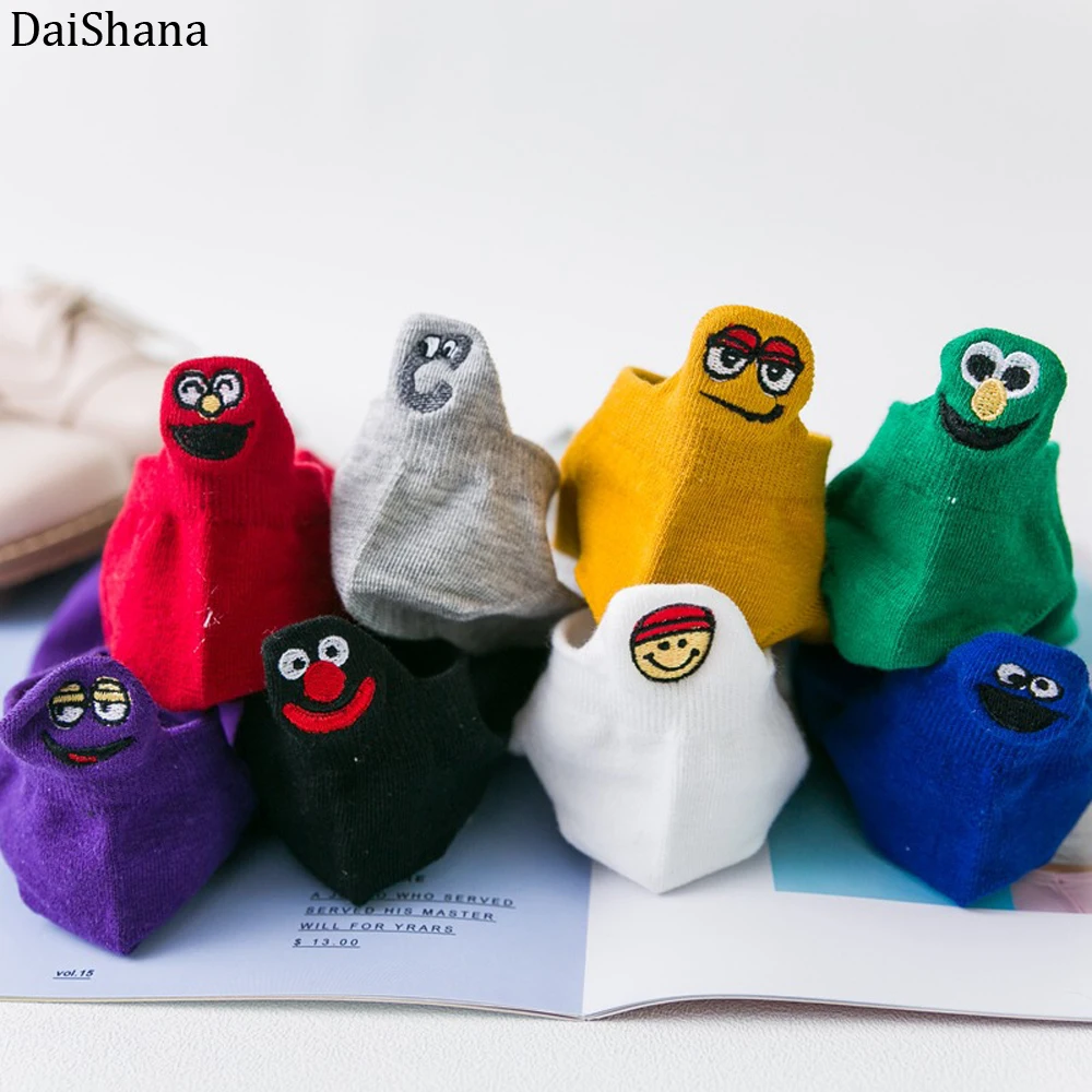 DaiShana Harajuku модные смешные унисекс стереоскопические носки с вышитым улыбающимся