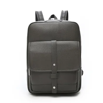 

Men's Business Casual High Quality Leather Computer Bag Fashion Flip Student Bag Simple Travel Backpack