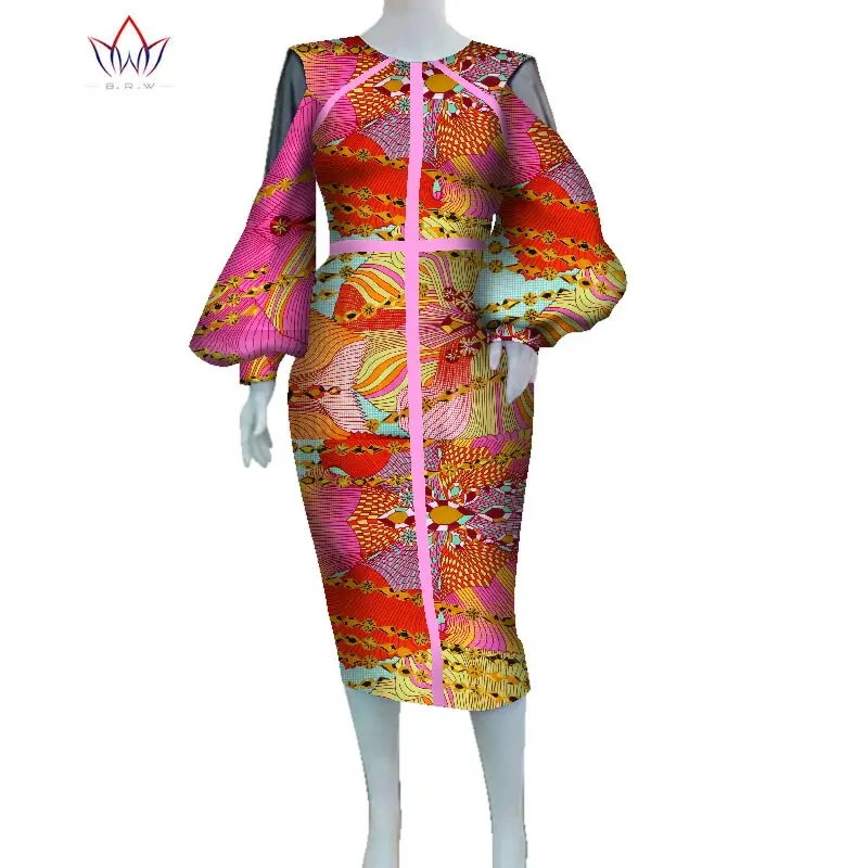Африканская одежда для женщин Bazin Riche с круглым вырезом традиционная одежда для женщин Дашики размера плюс сексуальные вечерние платья WY5710