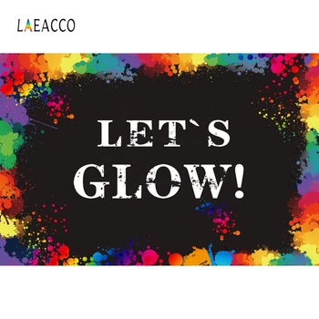 

Laeacco Glow Splatter Party Photophone Graffiti Wall Photography Backdrops Birthday Photo Background Photozone Banner Decoration