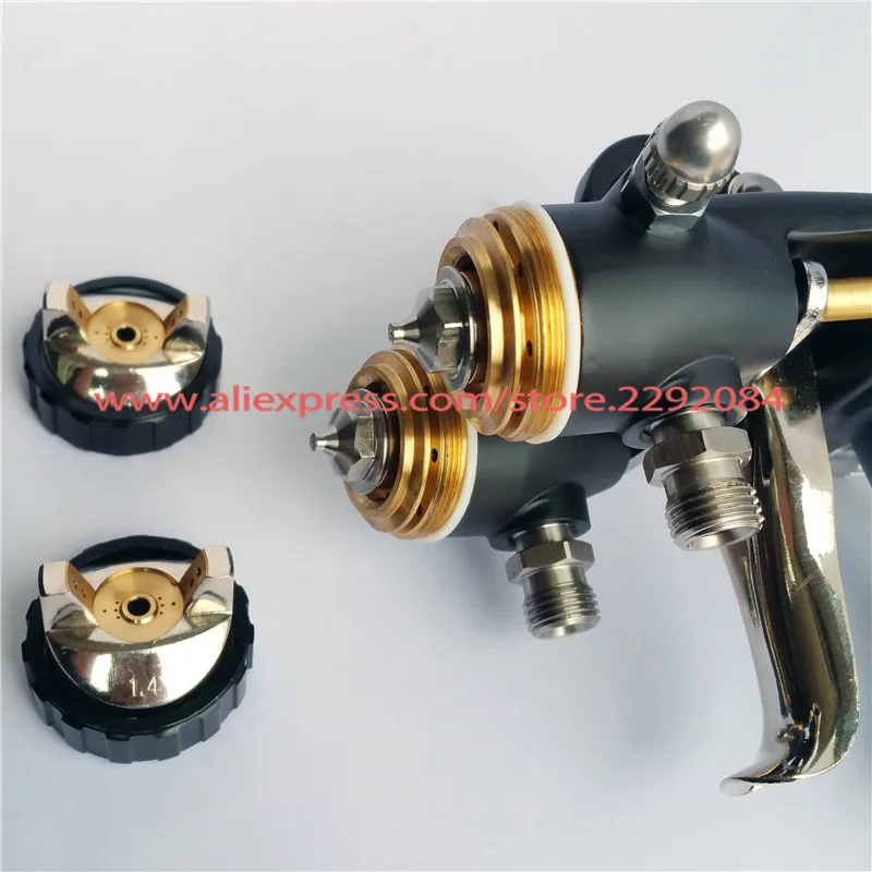 nano chrome painting dual head pneumatic sprayer hot on sales double nozzle spray gun (3)