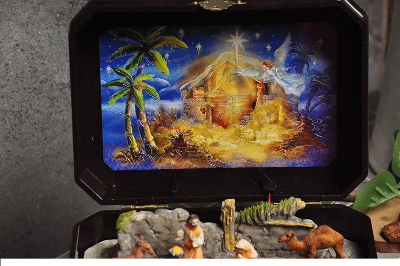 Catholic Manger Group Jesus Nativity Scene Decoration Sound and Light Music Box Decoration Christmas Gift Resin Crafts Catholic Manger Group Jesus Nativity Scene Decoration Sound and Light Music Box Decoration Christmas Gift Resin Crafts