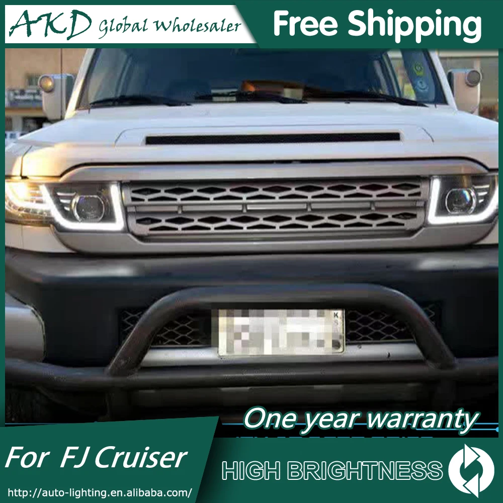 AKD автомобильный Стайлинг для Toyota Fj Cruiser фары FJ150 Land Cruiser светодиодный светодиодные дневные ходовые огни на передних фарах Биксеноновые линзы дальнего ближнего света парковки