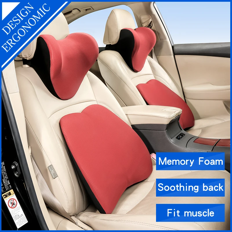 

Auto Car Headrest Neck Pillow Lumbar Back Support Head Restraint Cushion for Driver Memory Foam Car Pillows for Lower Back