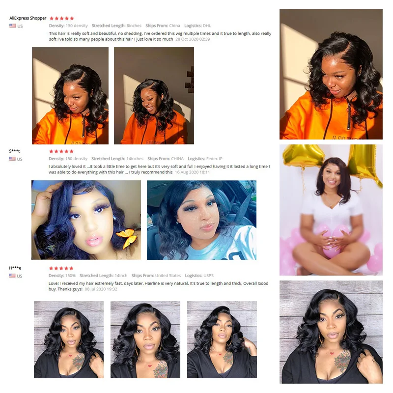 Magic Love13*4 Loose Wave Human Hair Lace Frontal Wigs Brazilian Remy Hair Natural Bob Lace Front Wigs For Women Pre-Plucked Wig