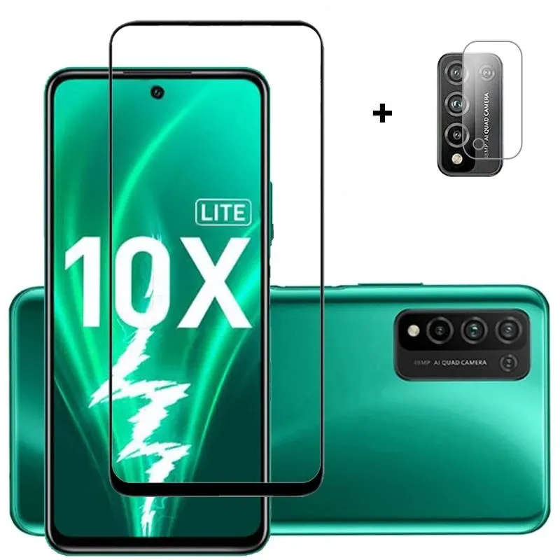 2 в 1 стекло для Huawei Honor 9X 10X Lite закаленное объектива камеры Защитная пленка 9X10 X