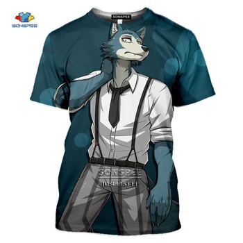 

SONSPEE Japan Anime BEASTARS Men's T-shirt 3D Print legoshi Haru Louis T shirt Unisex Summer Casual Harajuku Shirt Hip Hop Tops