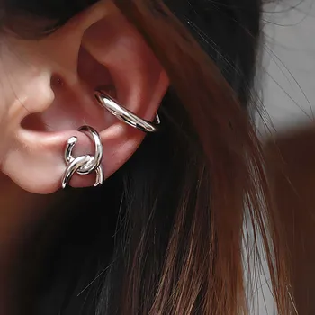 

Metal Simple Ear Cuff Clip Earrings For Women Fashion Punk Style Geometric Irregular clip on earring