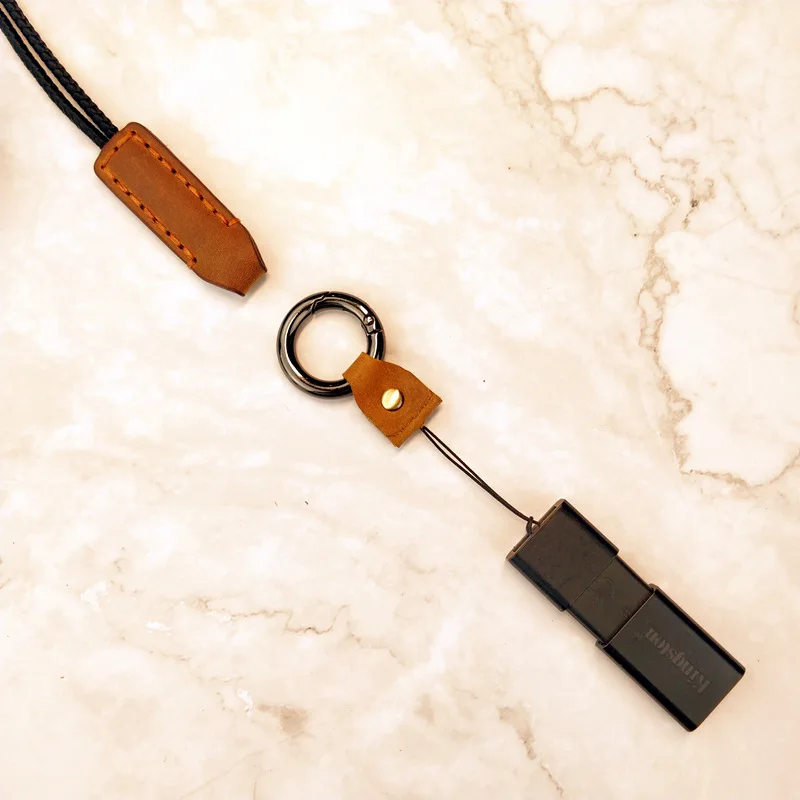 Geniune кожаный ремешок для ключей, телефона, регулируемый шейный ремешок, веревочная Камера GoPro, USB флеш-накопители, ключи, ID карта, брелок
