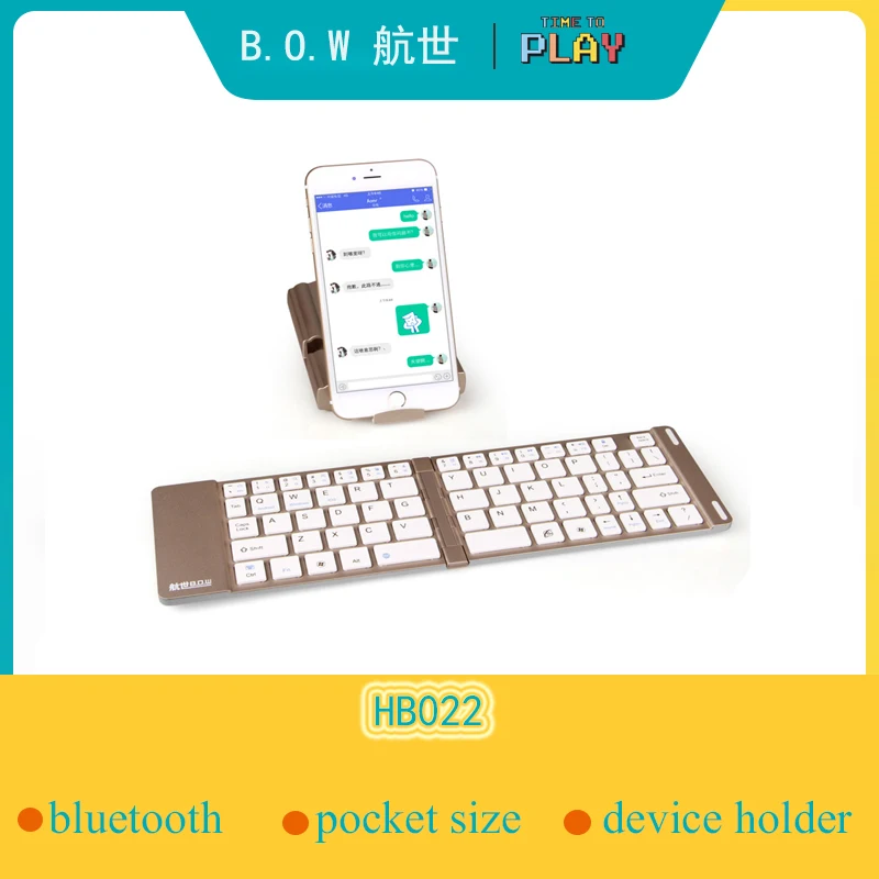 

Slim Mini wireless 3.0 bluetooth keyboard folding Pokect size Rechargable work with iOS /Android/ Windows System-Free Shipping