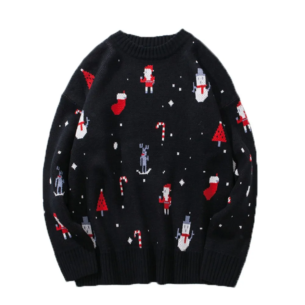 Женский свитер, подарок для влюбленных, Рождественский Свитер, пуловер с принтом, Свободный вязаный свитер с круглым вырезом, женский Свитер 502SW30X