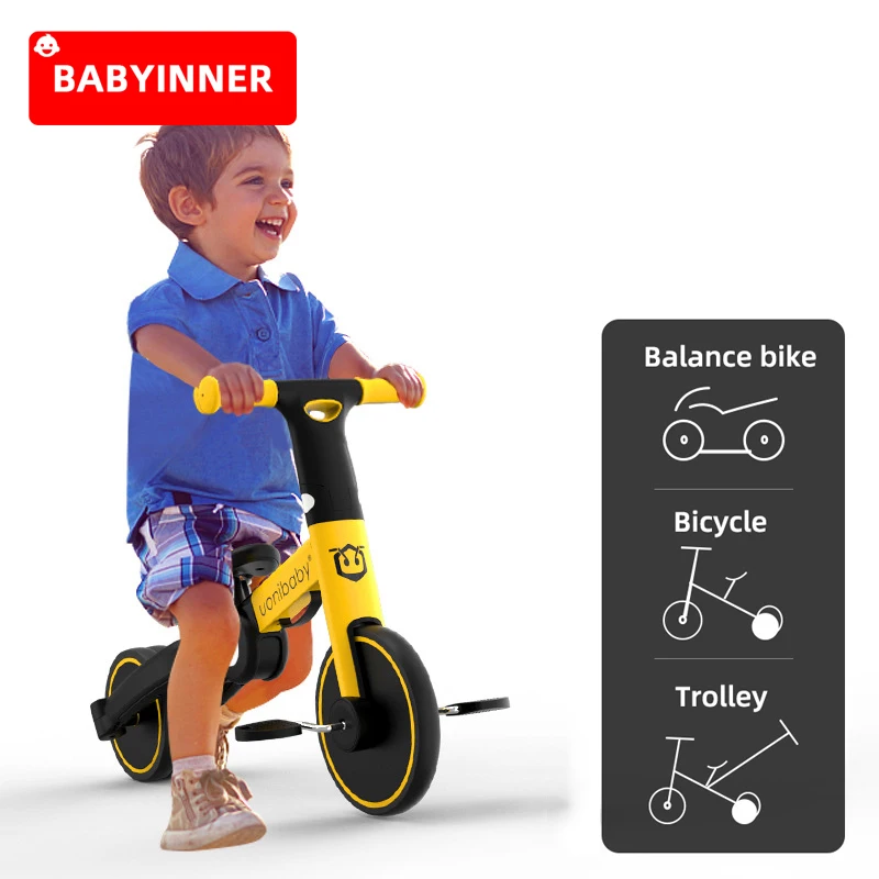 Складной детский трехколесный велосипед Babyinner 5 в 1 Детские Прогулочные коляски