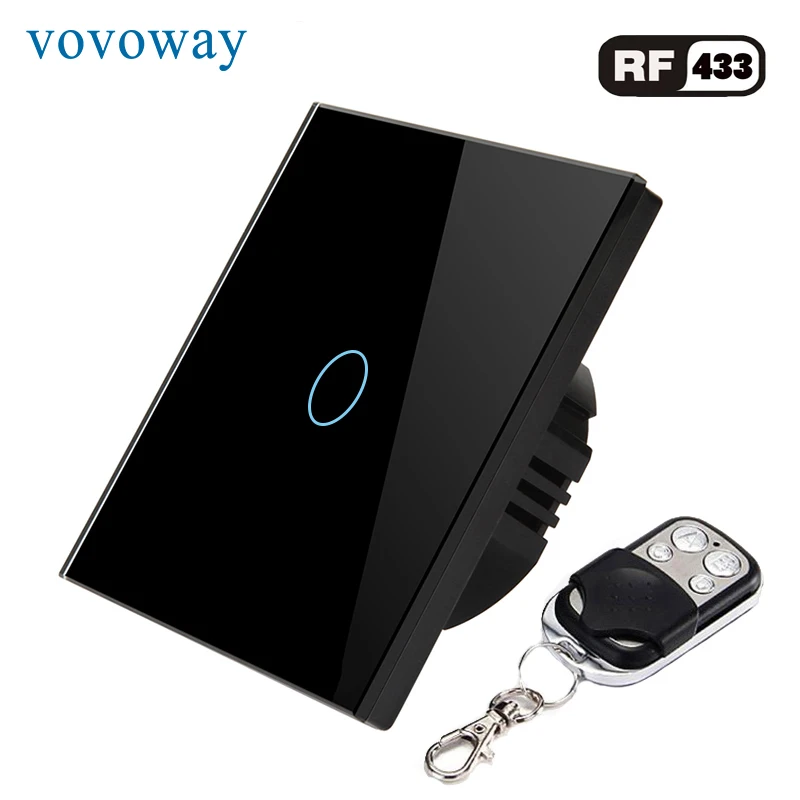 

Touch switch EU Home light switch RF wireless remote control Luxury tempered glass touch panel AC110V 220V Fireproof material