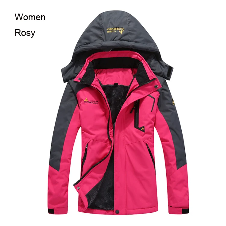 TRVLWEGO-20 градусов супер теплая зимняя Лыжная куртка для пеших прогулок Мужская Водонепроницаемая дышащая куртка для сноуборда куртка для катания на лыжах - Цвет: women rosy