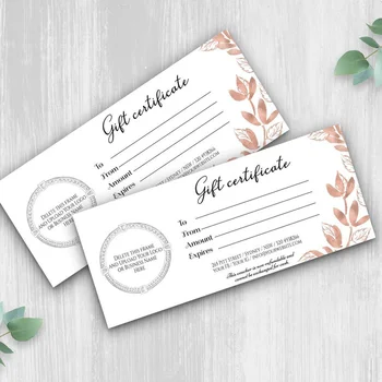 

Custom Gift Certificate, A Gift For You ,Gift Voucher, Shop Voucher, Add Your Logo, Rose Gold Simpled - ADD YOUR LOGO