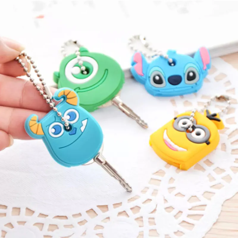 Key-Chain Dust-Cover Protective Small Silicone Cartoon Cute for Holder Decor Pendant-Key