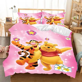 

Disney Winnie Bear Piglet Tigger Bedding Set Queen Twin King Size Comforters Duvet Cover Pillowcase Set Girls Boys Kids Bed Set