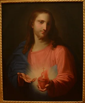 

Old painter's original high-definition perfect hand-painted art on canvas: 19th Century Religious Oil Painting Batony