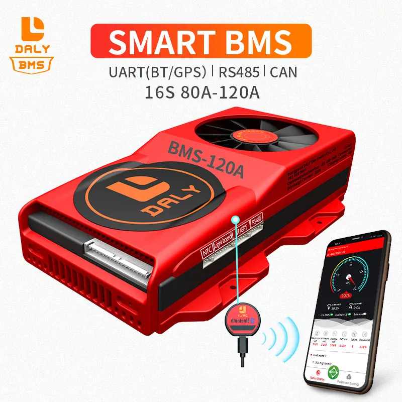 BMS 16S 60V Li ion Bluetooth APP 80A 100A 120A литий ионный Литий полимерный аккумулятор 37V PCB с