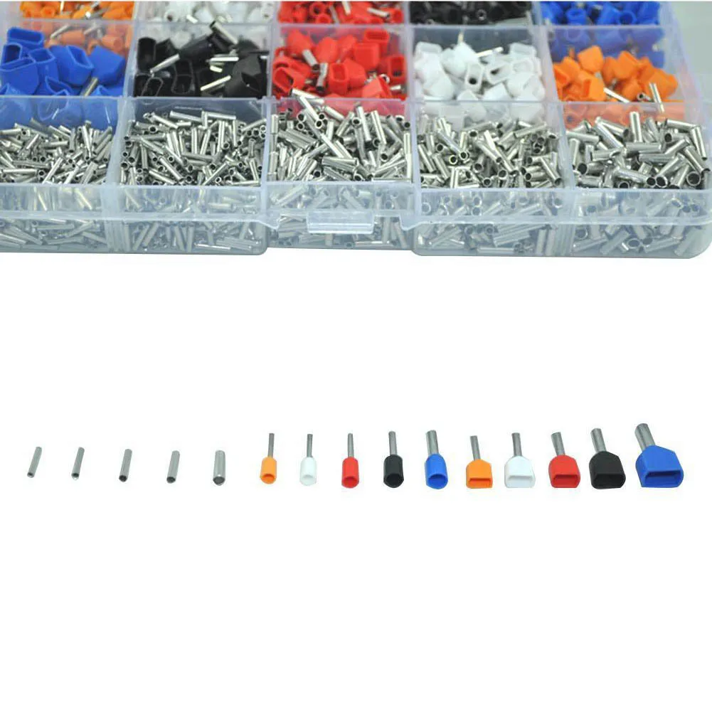 

2340 Pcs/Set Mixed 15 Models Dual Bootlace Ferrule Kit Electrical Crimper Wire End Terminal Block SEP99
