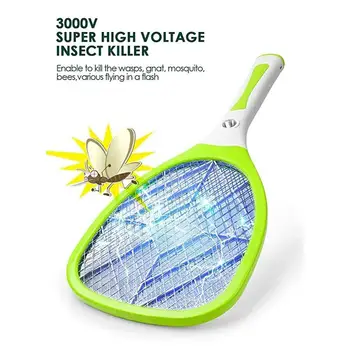 

Electric Mosquito Racket Electric Hand Held Bug Insect Fly Racket Portable Mosquitos Killer Pest Control Bedroom Outdoor